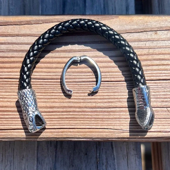 Python Braided Leather Rope Cuff! NEW! - Picture 13 of 16